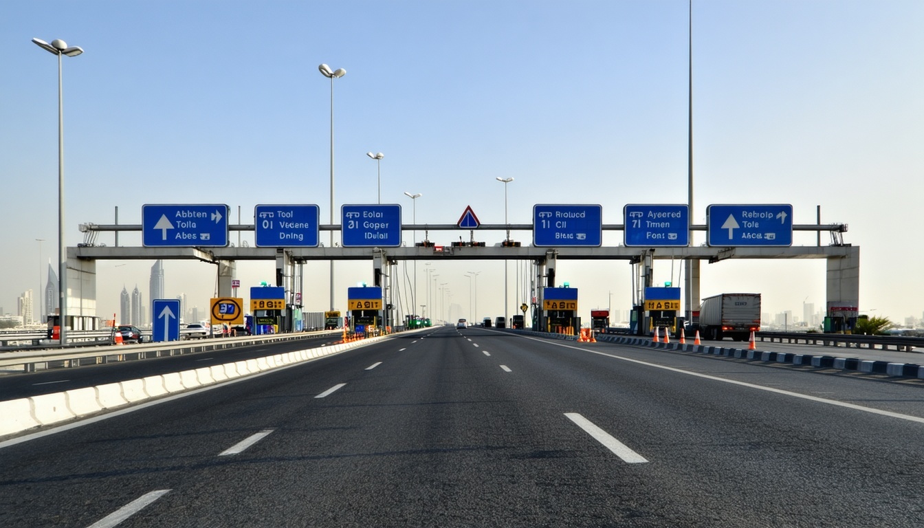 Modern toll payment system in use on Dubai roads