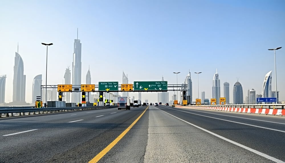 Dubai road toll system in action Dubai road toll system in action